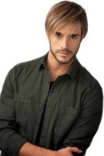 HIM Men's Chiseled Lace Front Mono Top Synthetic Wig