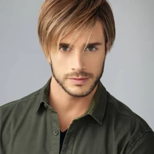 HIM Men's Chiseled Lace Front Mono Top Synthetic Wig