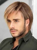 HIM Men's Chiseled Lace Front Mono Top Synthetic Wig