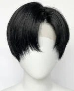 Jet Black Straight Lace Front Synthetic Men's Wig